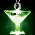 Light Up Pendant Necklace - Martini - Green